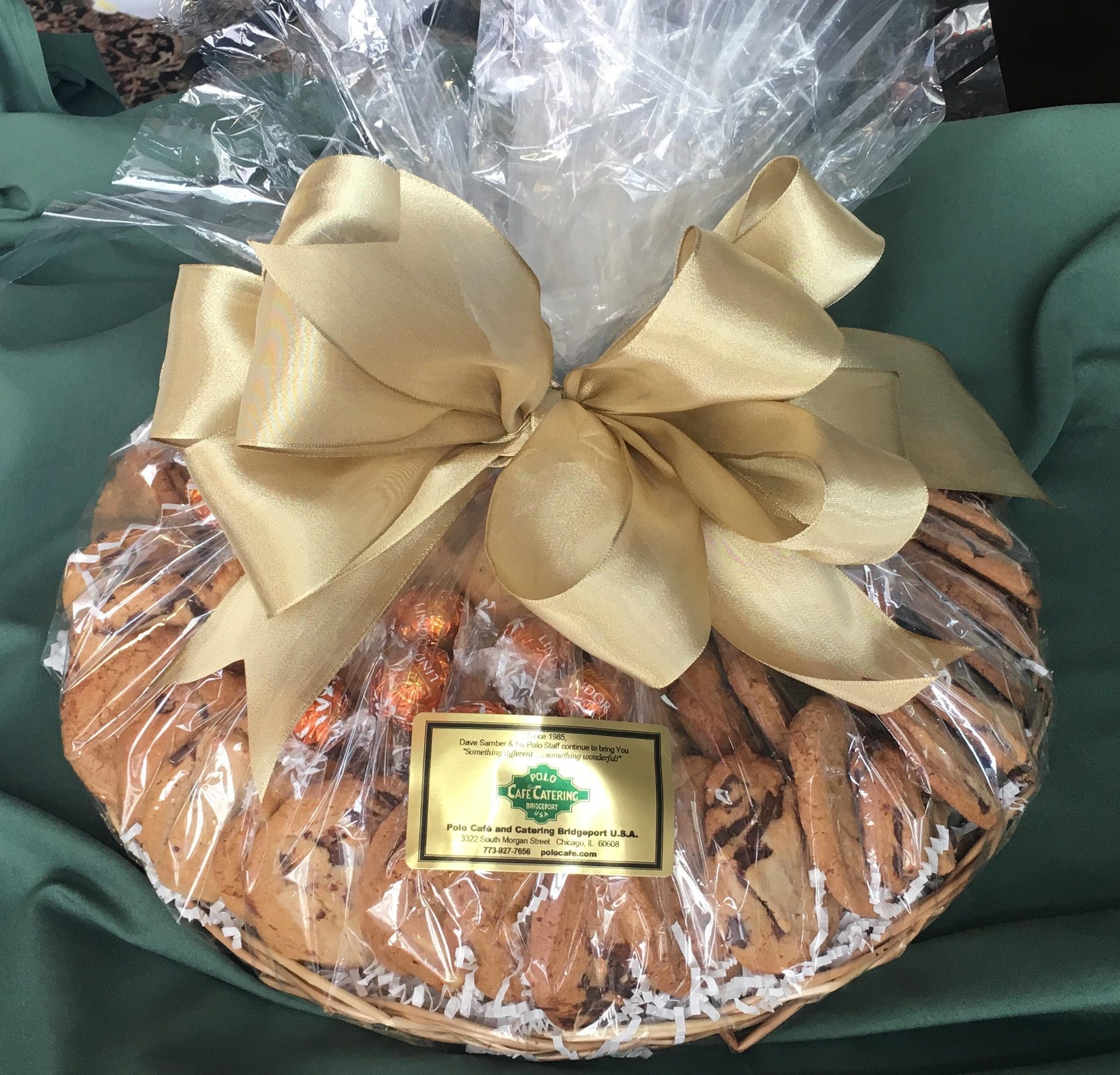 A Polo cookie tray with a hand-tied bow